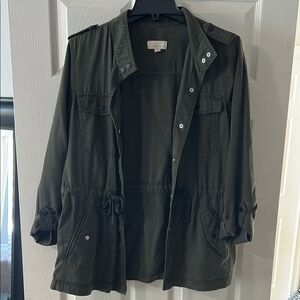 Loft Green Utility Jacket with Drawstring Waist